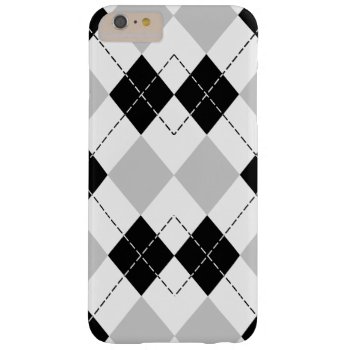 Black White And Grey Argyle Barely There Iphone 6 Plus Case by tjustleft at Zazzle