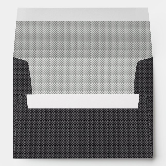 Black White and Grey Carbon Fiber Graphite Envelope (Back (Bottom))