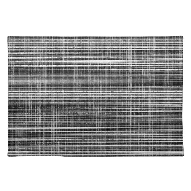 Black, White, and Grey Check Pattern Cloth Placemat (Front)