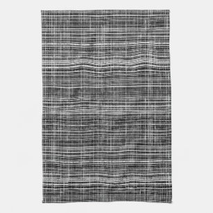 Black, White, and Grey Check Pattern Kitchen Towel