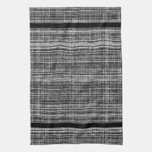 Black, White, and Grey Check Pattern Kitchen Towel