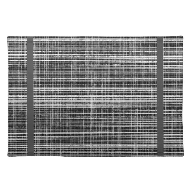 Black, White, and Grey Cloth Placemat (Front)