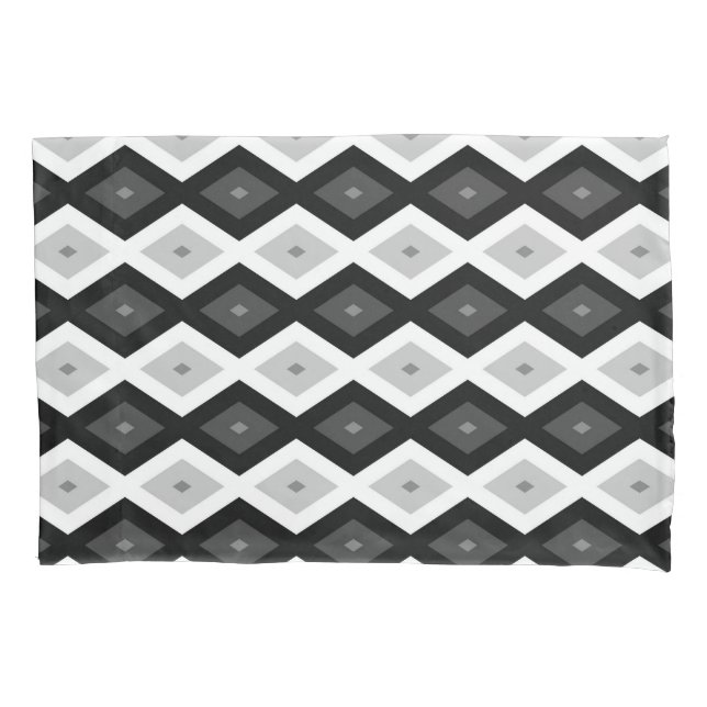Black, white and grey diamond pattern pillow case (Front)