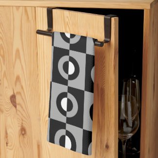 Black, White and Grey Geometric Pattern Kitchen Towel