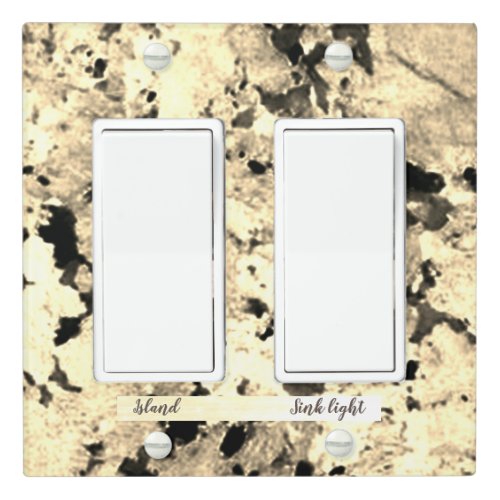 Black White and Grey Pattern Granite Light Switch Cover