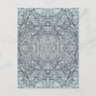 Black white and grey wire post card