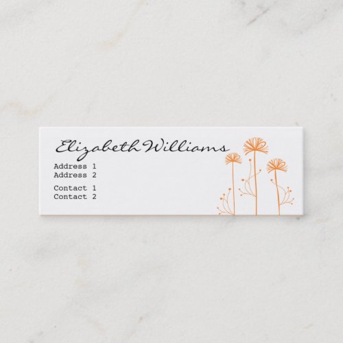 Black, White and Orange Floral Business Cards