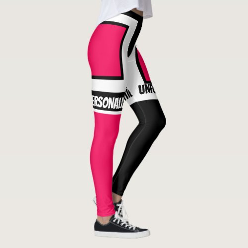Blackwhite and pink All_Over_Print Leggings