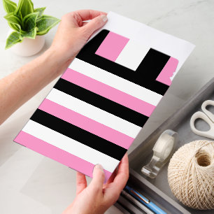 Black, White and Pink Stripes Envelope Mailers
