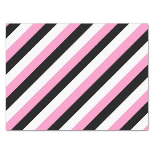 Black White and Pink Stripes  Tissue Paper
