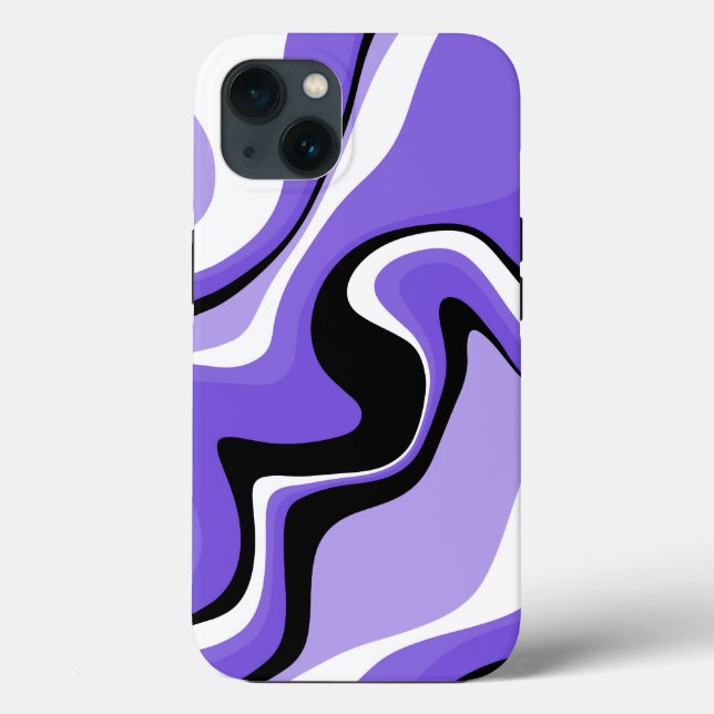 Black, White and Purple Fluid Abstract Case-Mate iPhone Case (Back)