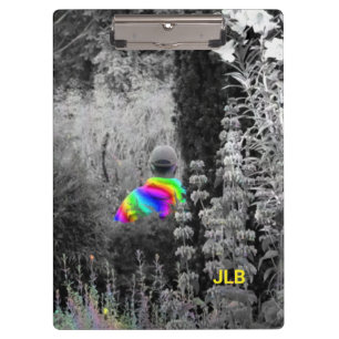 Black White and Rainbow Garden Visitor Clipboard