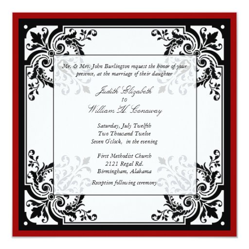 Wedding Invitations Red White And Black 4