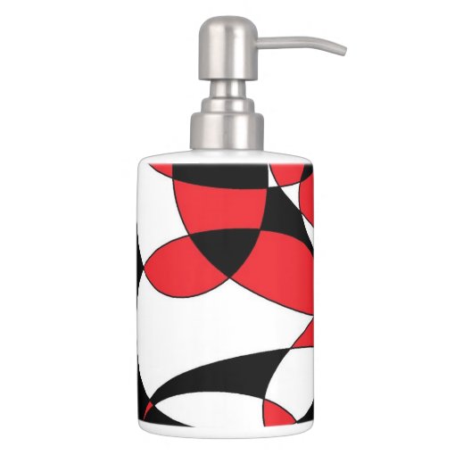Black, White and Red bathroom set Zazzle