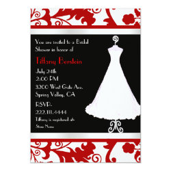 Black, White, and Red Bridal Shower Card