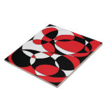 Black, White and Red Elliptical large tile
