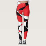 Black, White and Red Elliptical   Leggings