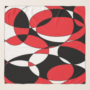 Black, White and Red Elliptical  Scarf