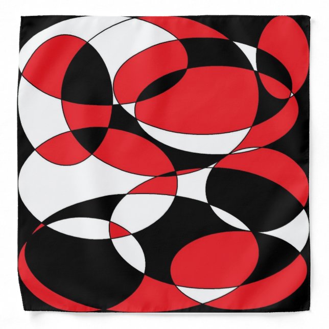 Black, White and Red Ellipticals bandana (Front)