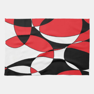 Black, white and red ellipticals towel