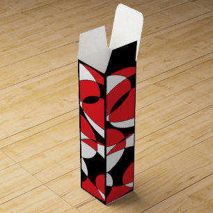 Black, White and Red Ellipticals wine gift box