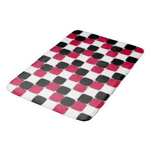 Black, White and Red Fish Eye Bathroom Mat