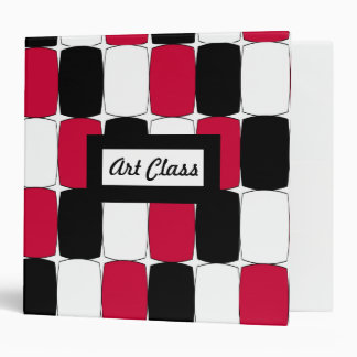 Black, White and Red Fisheye 3 Ring Binder