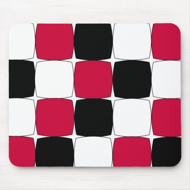 Black, White and Red Fisheye by Celeste Sheffey Mouse Pad (Front)