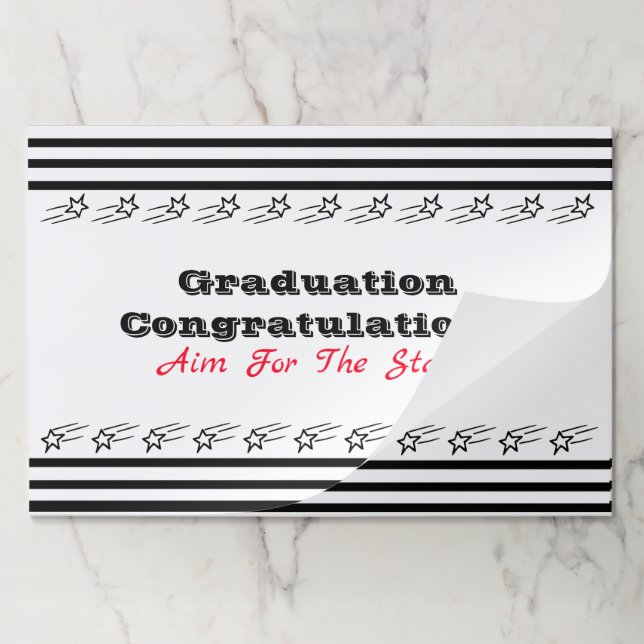 Black White And Red Graduation Paper Placemat (Folded)