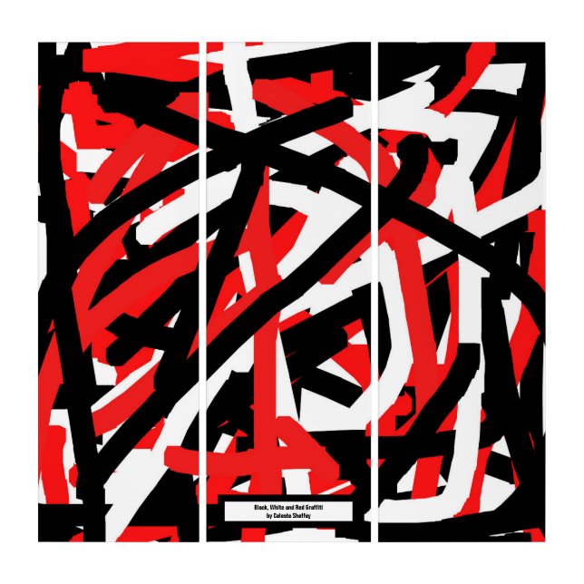 Black, White and Red Graffiti   Triptych (Front)