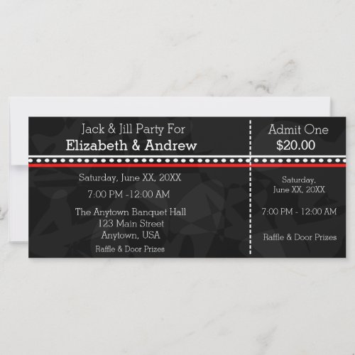 Black White and Red Jack  Jill Shower Tickets