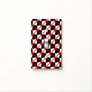Black White and Red Light Switch Cover