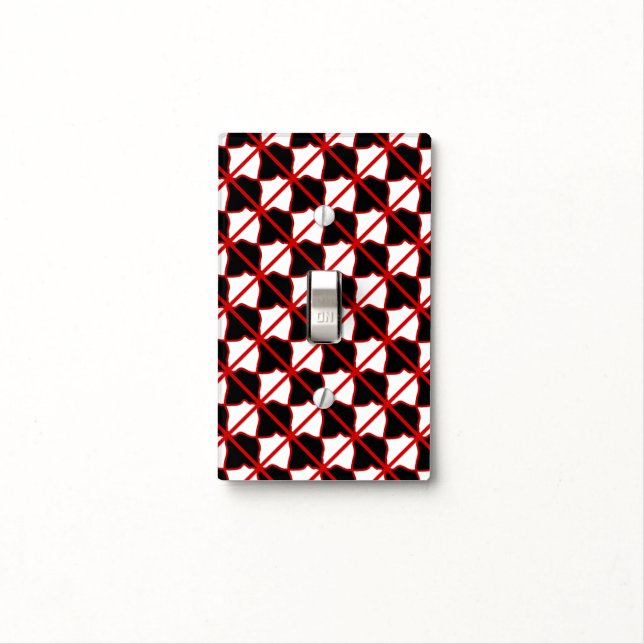 Black White and Red Light Switch Cover (In Situ)