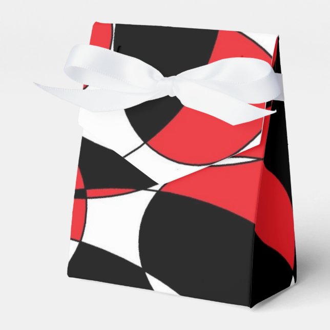 Black, White and Red party favor box (Front Side)