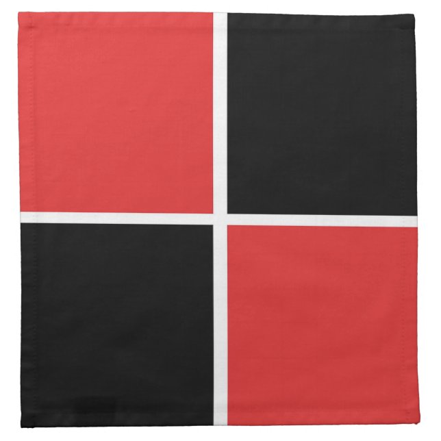 Black, White and Red Pattern Cloth Napkin (Front)