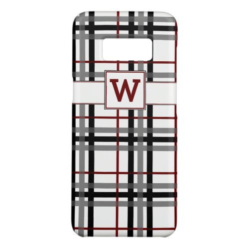 Black White and Red Plaid Case_Mate Phone Case