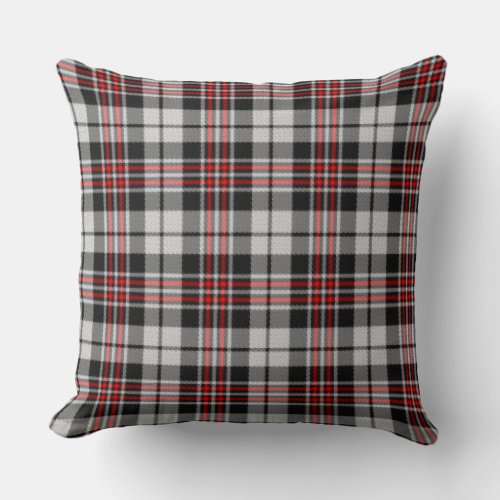 Black White and Red Plaid Cushion