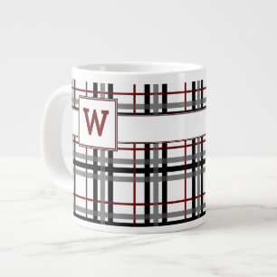 Black White and Red Plaid Specialty Mug