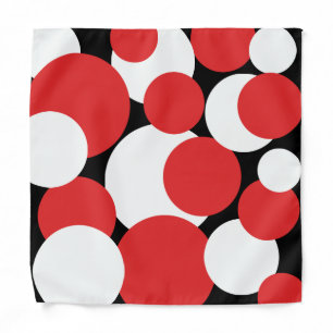 Black, White and Red Polka Dots Bandana