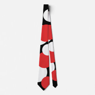 Black, White and Red Polka Dots Neck Tie