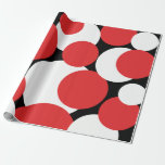 Black, White and Red Polka Dots Wrapping Paper 