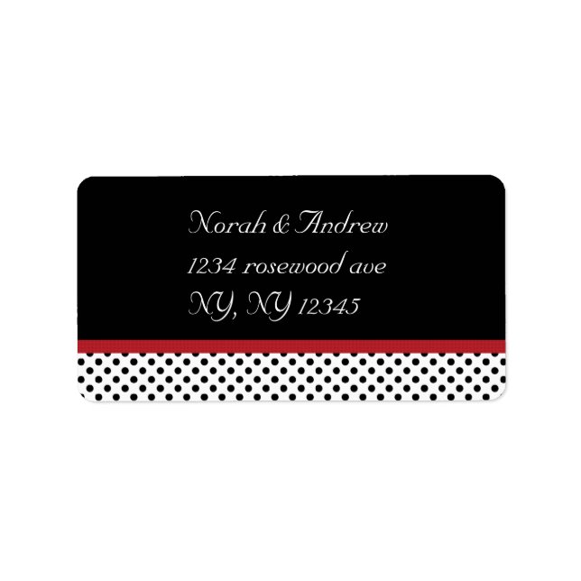 Black, white and red polka dotsAvery Label (Front)