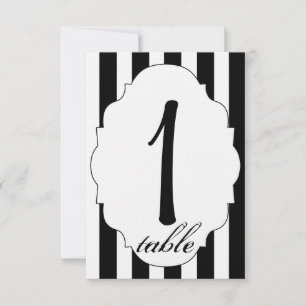 Black White and Red Rose Wedding Table Number