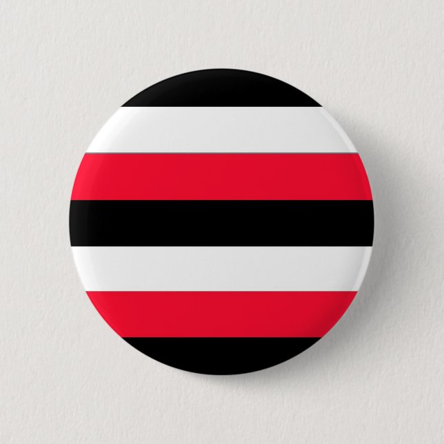 Black, white and red stripes button (Front)