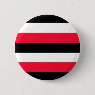 Black, white and red stripes button