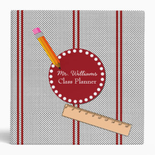 Black, White, and Red Teacher's Class Planner Binder
