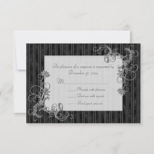 Black, White and Silver RSVP Cards - Template