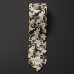 Black, White and Taupe Monogram Neck Tie<br><div class="desc">Embrace a classic aesthetic with our Black,  White,  and Taupe Monogram Neck Tie. The sophisticated color palette and botanical design make it a versatile choice for weddings. Complete your ensemble with our matching socks for a coordinated look.</div>