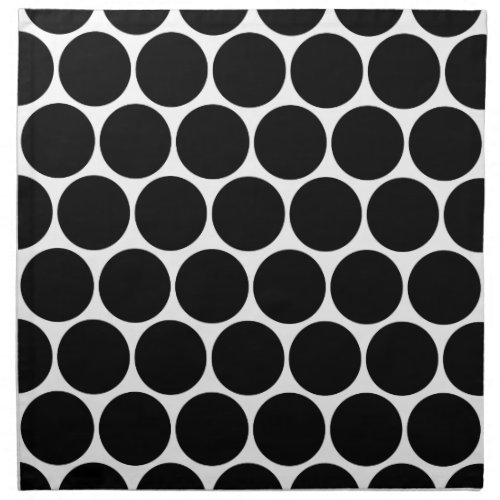 Black White And White Polka Dots Pattern Napkins