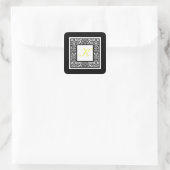 Black, White, and Yellow Damask Monogram Sticker (Bag)